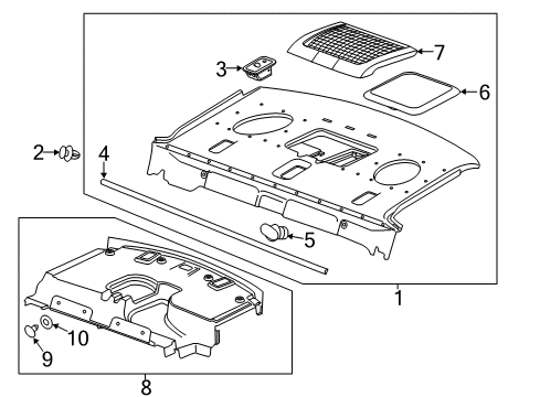 2014 Chevy Malibu Interior Trim - Rear Body Diagram