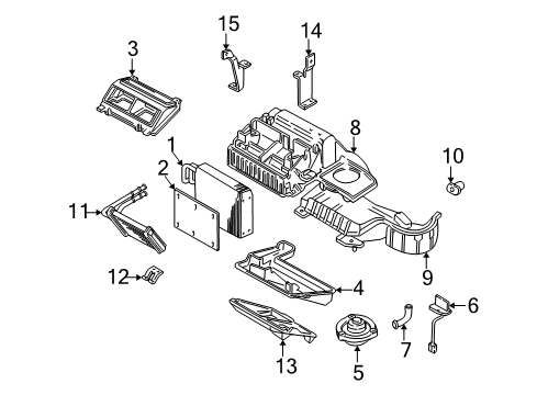 1998 Pontiac Trans Sport A/C Evaporator & Heater Components Diagram