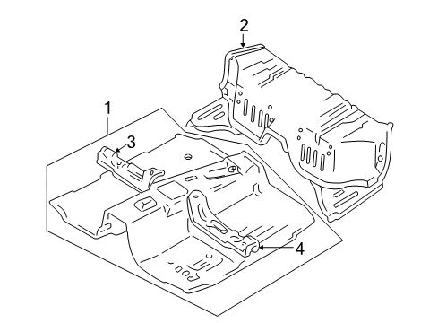 1999 Chevy Tracker Center Floor Pan Diagram for 30023571