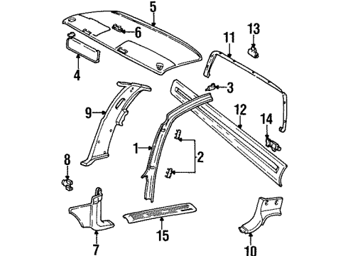 1990 Chevy C3500 Interior Trim - Cab Diagram