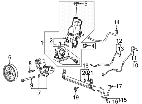 2020 GMC Sierra 2500 HD P/S Pump & Hoses, Steering Gear & Linkage Diagram