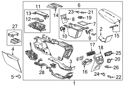 2014 Cadillac XTS A/C & Heater Control Units Diagram