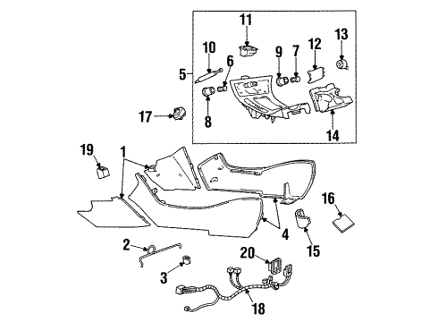 1998 Oldsmobile Aurora Front Console, Rear Console Diagram