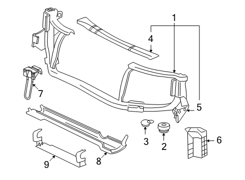 2005 Buick Rainier Radiator Support Diagram
