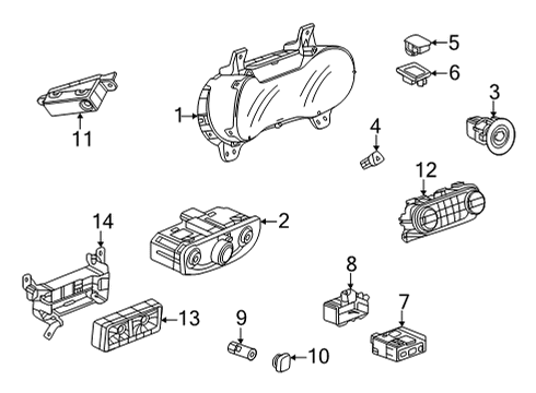 2023 Chevy Trailblazer Cluster & Switches, Instrument Panel Diagram
