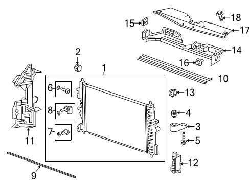 2018 Chevy Cruze Radiator Diagram for 39116554