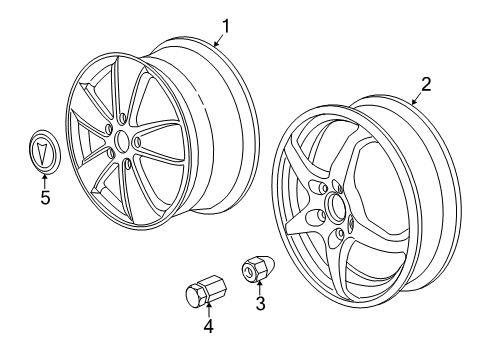2005 Pontiac GTO Wheels, Covers & Trim Diagram