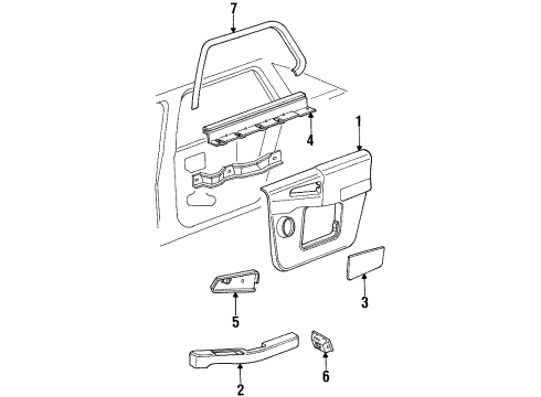 1993 Pontiac Grand Prix Armrest, Rear Driver Side Diagram for 10272947