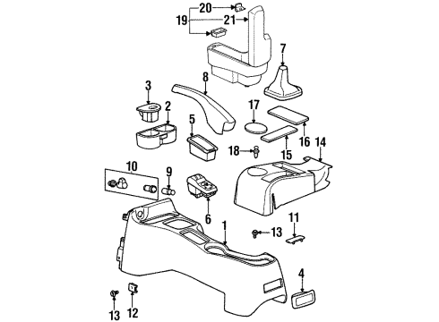 1996 Saturn SC1 Console Diagram
