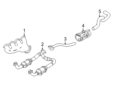2000 Chevy Silverado 1500 Exhaust Components, Exhaust Manifold Diagram