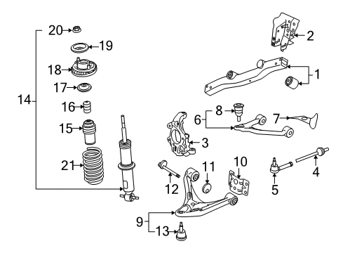 2010 Saturn Sky Rear Suspension Components, Lower Control Arm, Upper Control Arm, Stabilizer Bar Diagram