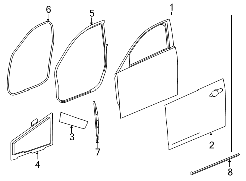 2016 Cadillac CTS Front Door Diagram