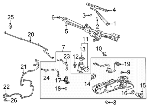 2023 GMC Hummer EV Pickup Washer Pump Diagram for 13508971