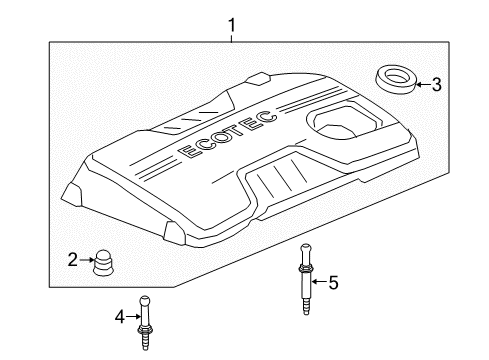 2012 Chevy Captiva Sport Engine Appearance Cover Diagram