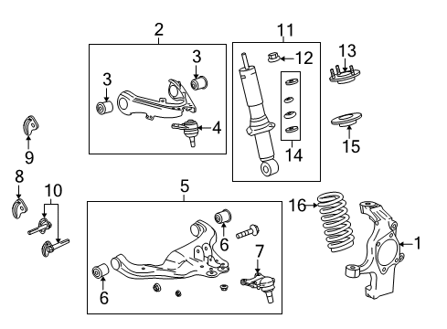 2004 Chevy Colorado Lower Control Arm, Passenger Side Diagram for 15104116