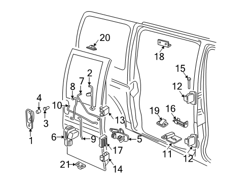 1999 Chevy Express 1500 Handle, Outside Diagram for 25942273