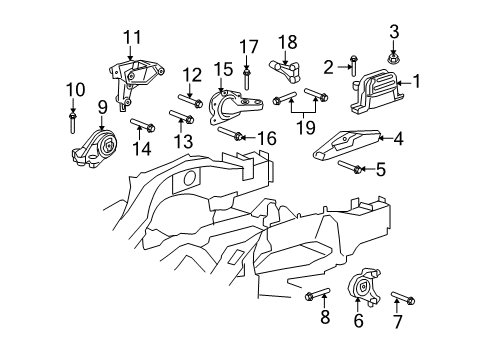 2010 Chevy Equinox Engine & Trans Mounting Diagram