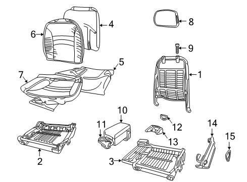 1998 Buick Regal Seat Cushion Pad Diagram for 16793531