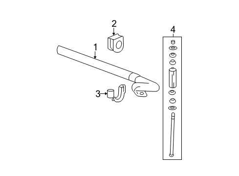 2013 GMC Yukon XL 2500 Stabilizer Bar & Components - Front Diagram
