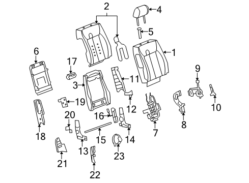 2007 Cadillac DTS Front Seat Components Diagram 4 - Thumbnail
