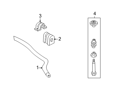 2005 Pontiac Montana Front Suspension Components, Lower Control Arm, Stabilizer Bar Diagram