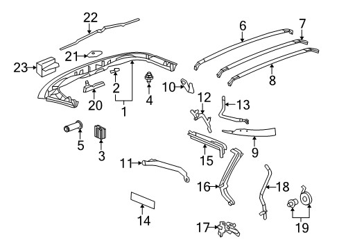 2011 Chevy Corvette Convertible/Soft Top - Frame & Components Diagram