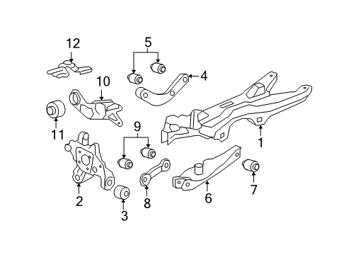 2009 Saturn Aura Rear Suspension, Lower Control Arm, Upper Control Arm, Stabilizer Bar, Suspension Components Diagram