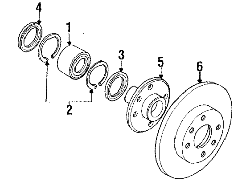 1987 Chevy Spectrum Brake Rotor Diagram for 94467837