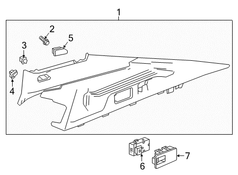 2018 Buick Regal Sportback Interior Trim - Quarter Panels Diagram