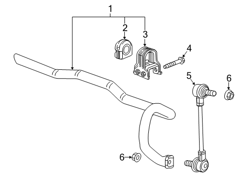 2018 Cadillac XT5 Stabilizer Bar & Components - Front Diagram