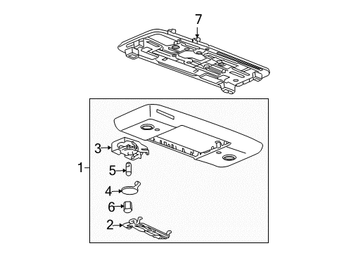 2008 GMC Acadia Overhead Console Diagram