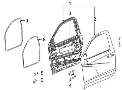 2022 GMC Sierra 3500 HD Door & Components Diagram 2 - Thumbnail