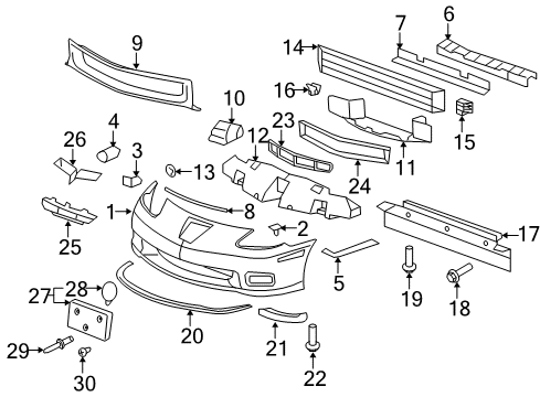 2011 Chevy Corvette Front Bumper Diagram