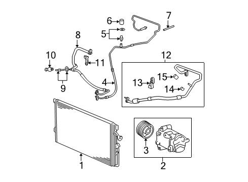 2009 Chevy HHR A/C Condenser, Compressor & Lines Diagram