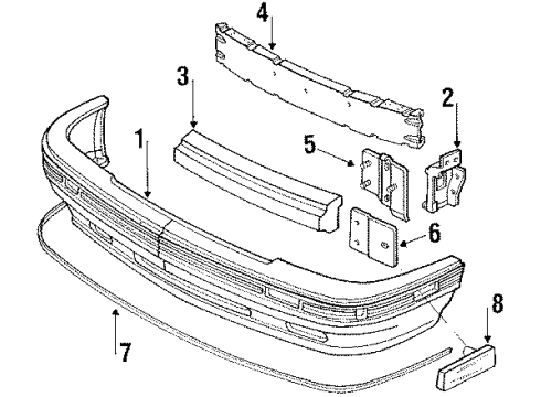 1992 Pontiac LeMans Front Bumper Diagram