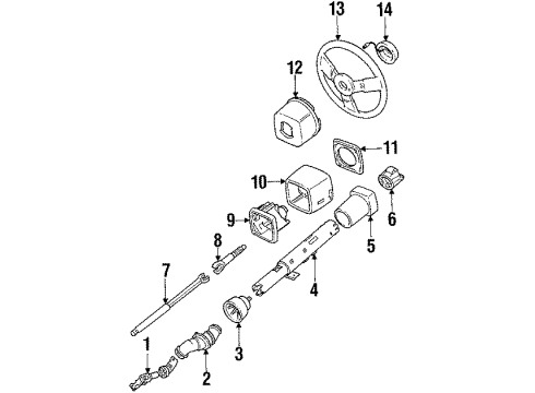 1993 Buick Riviera Steering Column & Wheel Diagram