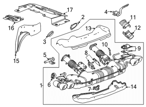 2020 Chevy Corvette Heat Shield, Passenger Side Diagram for 84581410