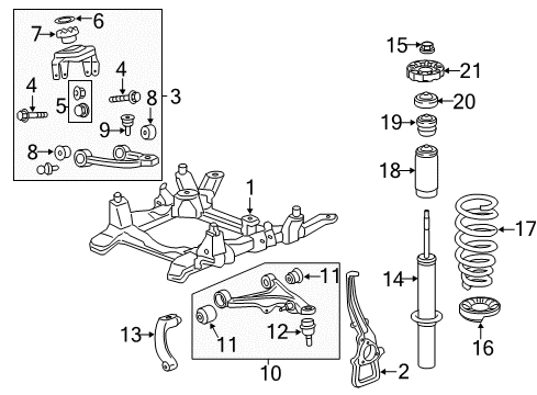 2011 Cadillac CTS Strut Diagram for 20829917