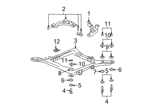2000 Buick LeSabre Front Suspension Components, Lower Control Arm, Stabilizer Bar Diagram