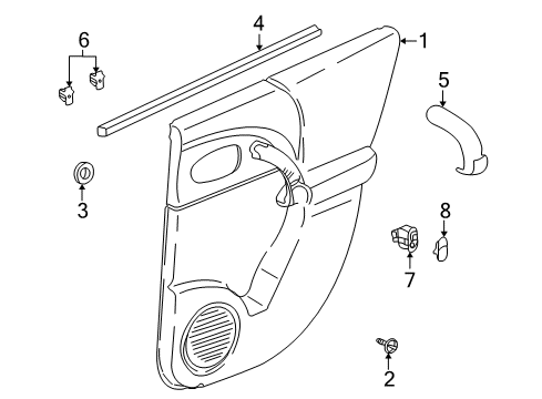 2005 Saturn Vue Interior Trim - Rear Door Diagram