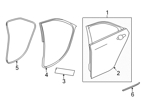 2013 Cadillac ATS Rear Door Diagram