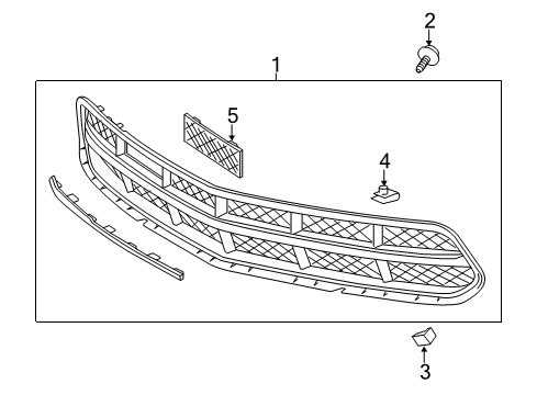 2015 Chevy Corvette Grille & Components Diagram