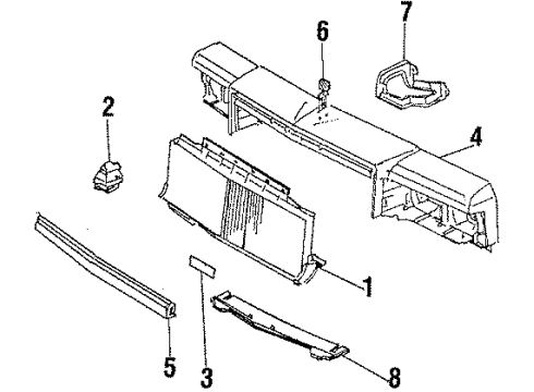 1984 Buick Regal Ornament, Front Diagram for 25517267