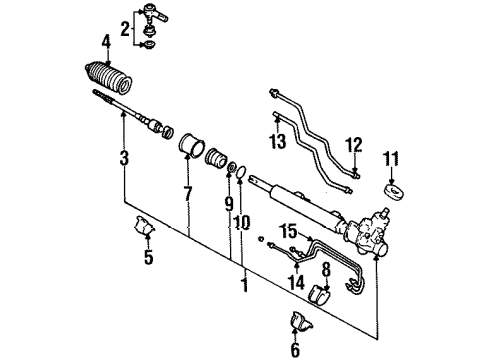 1999 Chevy Metro Steering Gear Diagram for 91173969