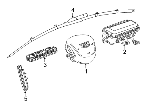 2024 Cadillac XT4 Air Bag Components Diagram