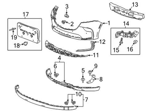 2023 Buick Enclave Bumper & Components - Front Diagram