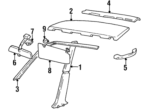 1998 Chevy Tracker Grip Handle Diagram for 30018059