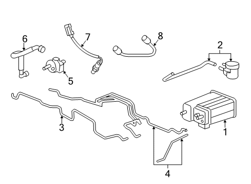 2008 GMC Acadia Emission Components Diagram