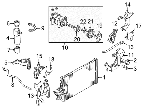 1997 GMC C1500 A/C Condenser, Compressor & Lines Diagram