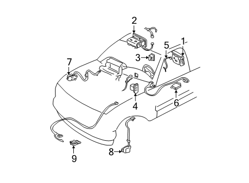 1997 Chevy C2500 Air Bag Sensor Diagram for 16203545